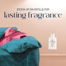 White plug-in air freshener warmer unit with scent indicator