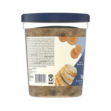 Back of refrigerated dog food tub with ingredient panel