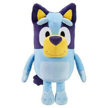 Light blue and purple plush character dog toy with yellow muzzle and floppy ears