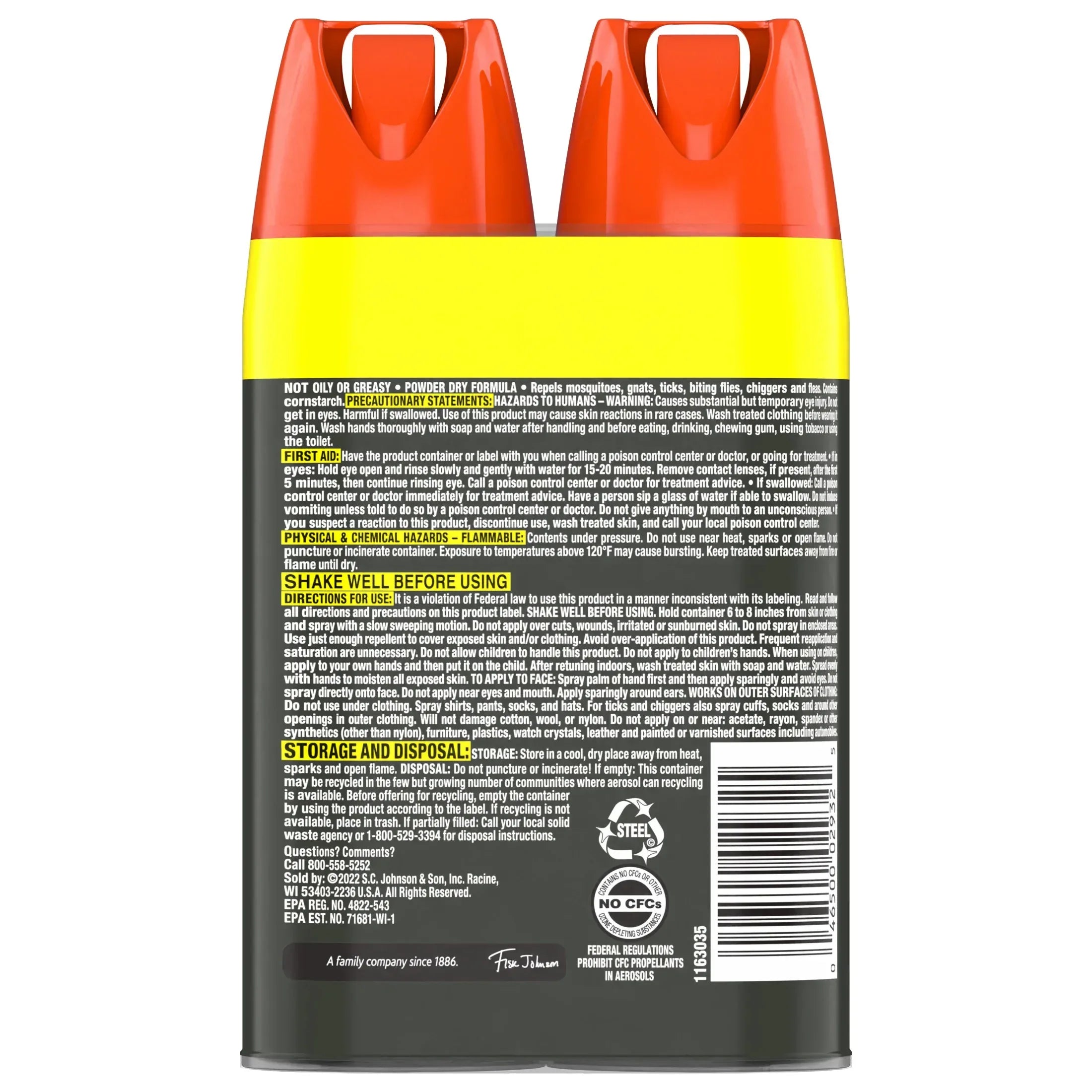 OFF! Family Care Smooth and Dry 15% Deet Insect Repellent I Aerosol Value Pack, 4 oz, 2 Count