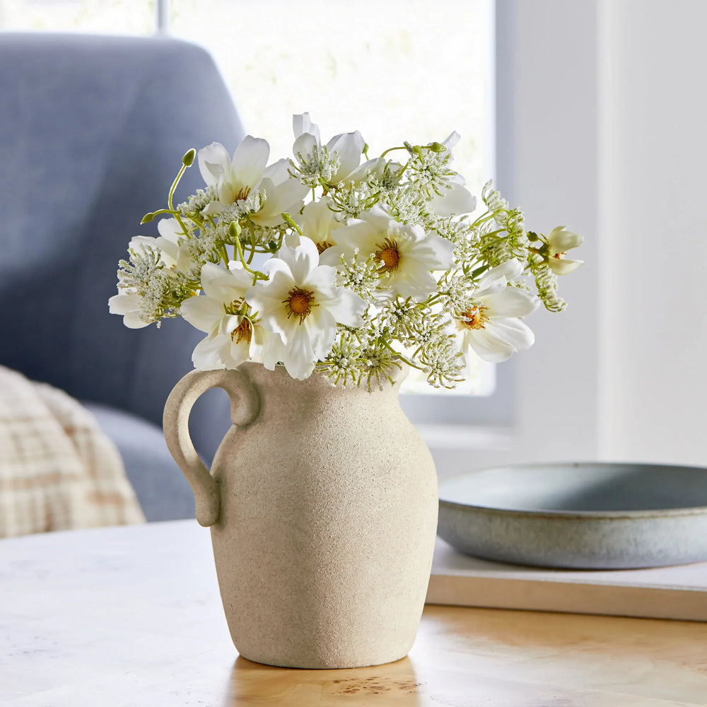 Better Homes & Garden 11"H Artificial Wild Flower in Ceramic Jug Vase - USA MEGA SHOP