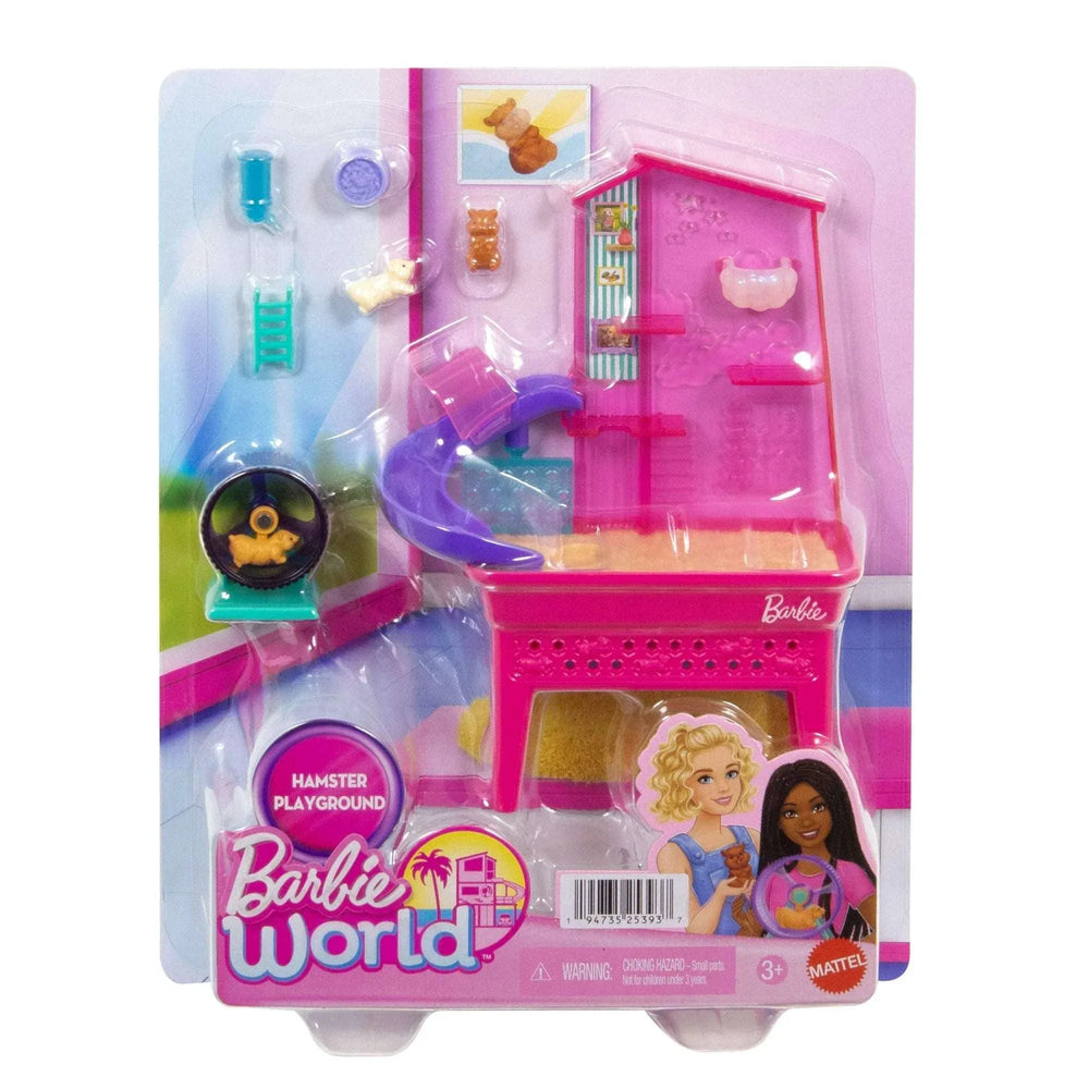 Barbie World Hamster Pet Playground Playset with Wheel, Pets & Food Accessories - USA MEGA SHOP