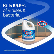 Clorox disinfecting bleach bottle with blue label and white jug