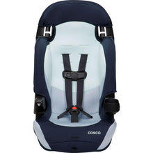 Kids 2-in-1 booster car seat in dark navy with light inner panel and harness slots