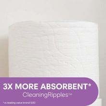 Cottonelle mega toilet paper roll, white, with embossed ripple texture