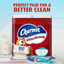Charmin Ultra Strong toilet paper package, red and teal branding