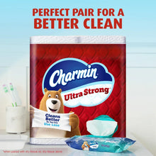 Charmin Ultra Strong toilet paper pack with bear mascot and blue badge