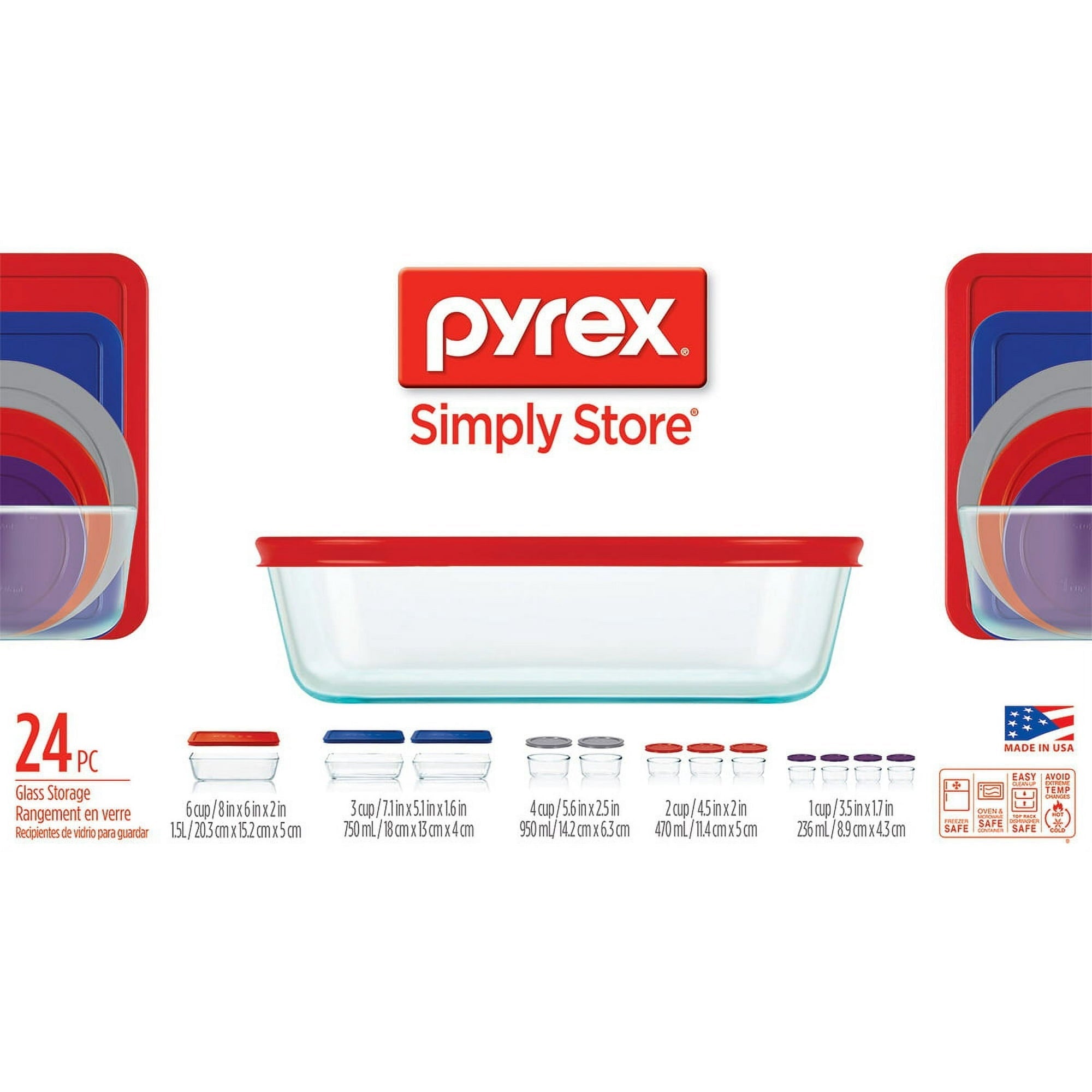 Pyrex Simply Store Glass Bakeware Set, 24 Piece
