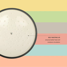 Taupe enamel cast iron Dutch oven lid underside with self-basting dots