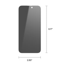Privacy glass screen protector dimensions: 2.89 x 6.17 inches