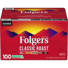 Folgers Classic Roast coffee pod box, 100-count