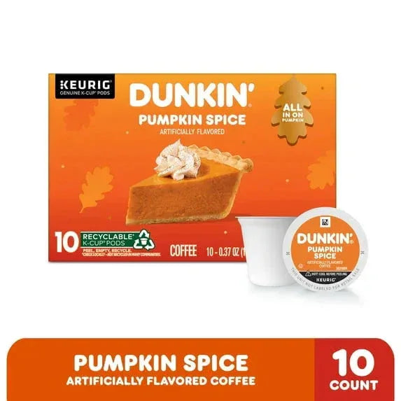 Dunkinâ€™ Pumpkin Spice Artificially Flavored Coffee, Keurig K Cup Pods, 10 Count Box - USA MEGA SHOP