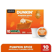 Dunkin Pumpkin Spice Keurig K-Cup box with coffee pod and count label