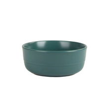 Emerald green stoneware serving bowl, wide rim