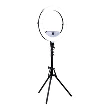 Ring light with tripod stand and phone mount, 18-inch circular LED ring