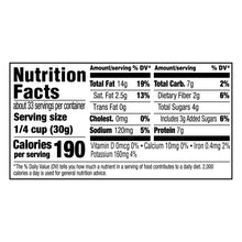 Nutrition Facts panel on honey roasted peanuts jar label