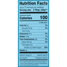 Nutrition Facts panel showing serving size and calories for iced tea drink mix