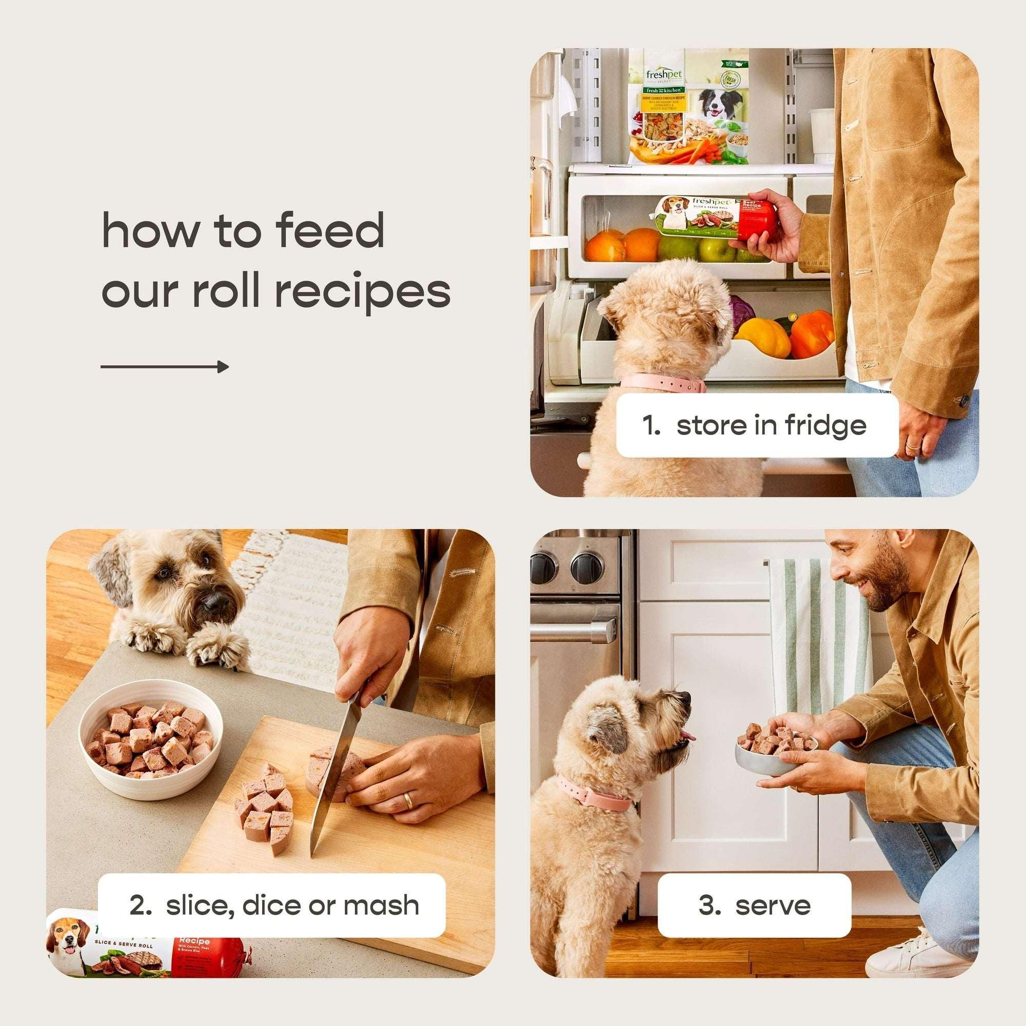 Freshpet Fresh Dog Food, Chunky Beef Recipe, Slice & Serve Roll, 6 lb.