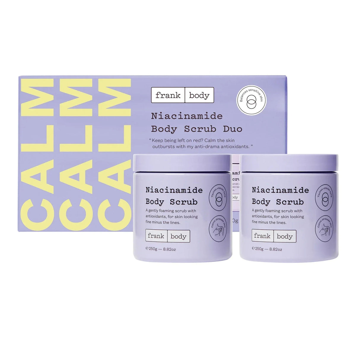 frank body Niacinamide Body Scrub, 8.82 fl oz, 2-pack