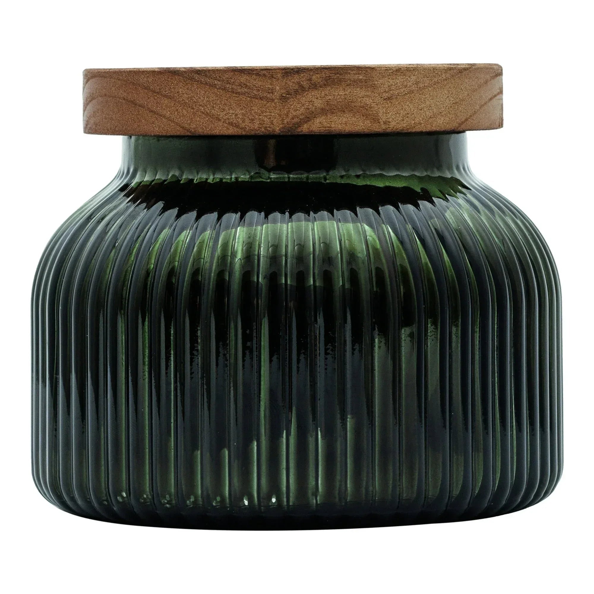 Better Homes & Gardens Scented Cotton 2-Wicks Ribbed Mecury Glass Jar Candle with Wooden Lid 18oz