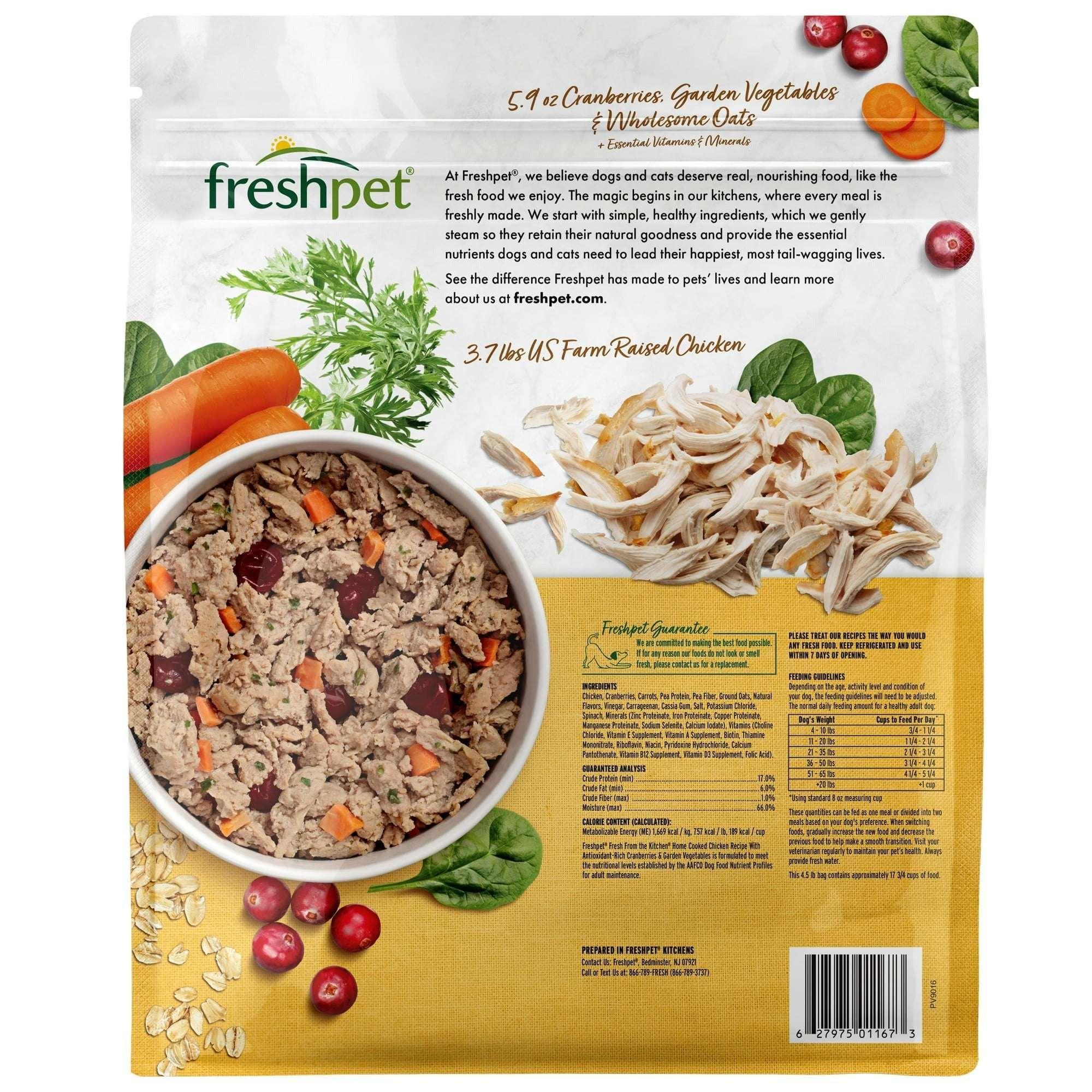 Freshpet Fresh Dog Food, Fresh From The Kitchen, Home Cooked Chicken Recipe, 4.5 lb.