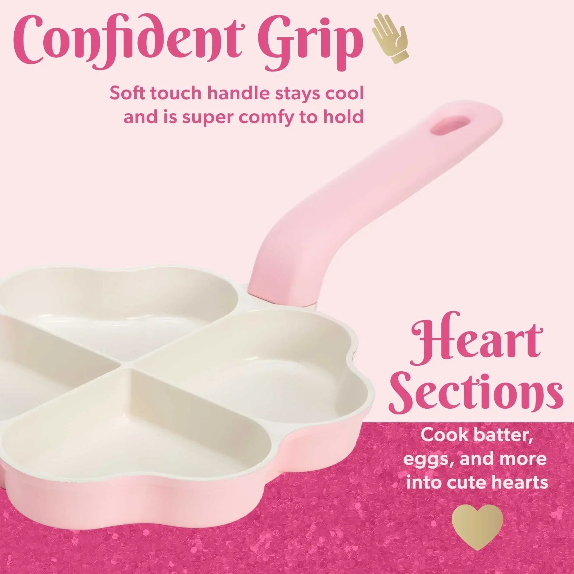 Paris Hilton 8 in Non-Stick Ceramic Heart Shaped Stick Fry Pan