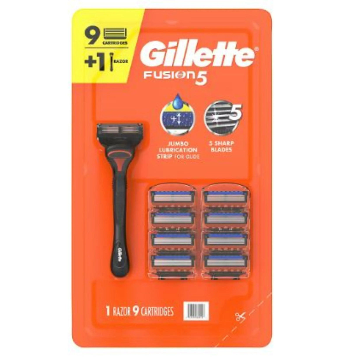 Gillette Fusion5 Men's Razor with 9 Razor Blade Refills