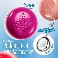 Lip & cheek pudding pot with keyring set, pink pots in box