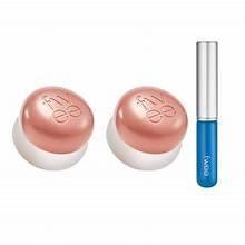 Lip & cheek pudding pots, light pink, with silicone lip brush