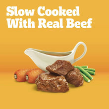 Slow cooked dog food with real beef, gravy-style country stew flavor