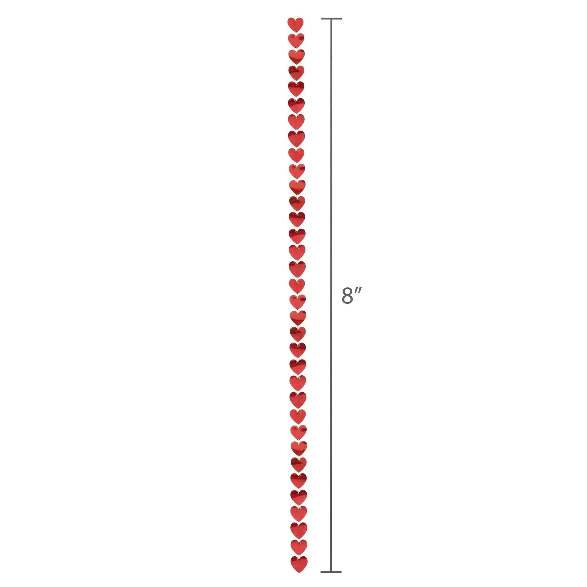 Holographic Heart Chain Garland, Red, 8', Valentine's Day by Way To Celebrate