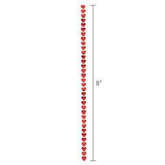 Holographic Heart Chain Garland, Red, 8', Valentine's Day by Way To Celebrate