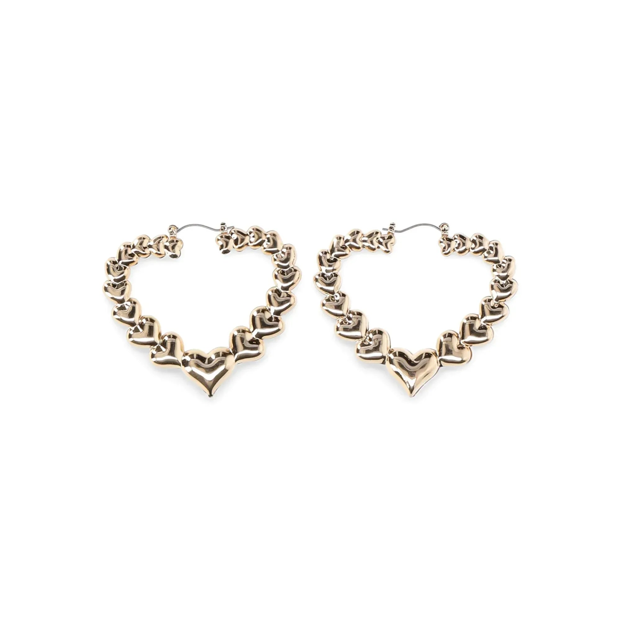 No Boundaries Gold Tone Heart Hoop Earrings, Women’s