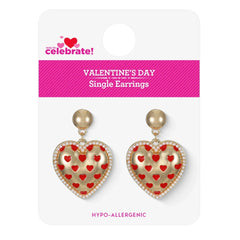 Way to Celebrate Valentine's Day Heart Filled Earrings, 1 Pair