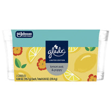 Glade® limited edition jar candle set label showing Lemon Zest & Poppy, 2 count