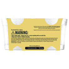 Back label warning panel for Glade® jar candle with usage and safety instructions