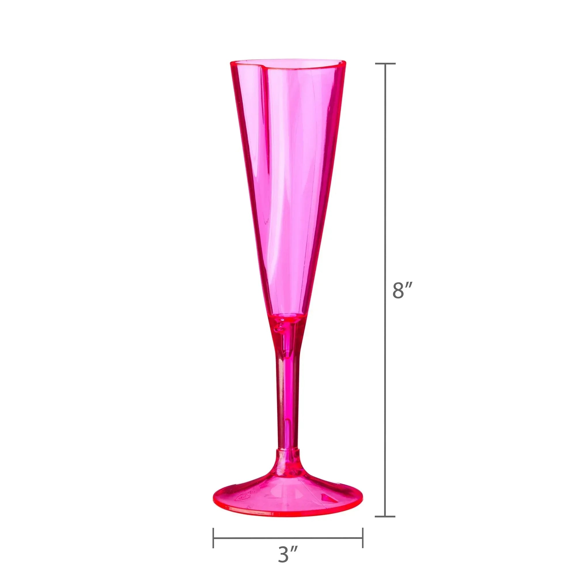Plastic Heart Champagne Glass, Pink, Valentine's Day by Way To Celebrate (Pack of 6)