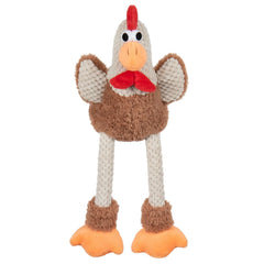 goDog Farm Friends Rooster Plush Toy for Dogs with Chew Guard Technology for Stronger & Longer Play, Soft & Durable, Built-In Squeaker, Brown, Medium - USA MEGA SHOP