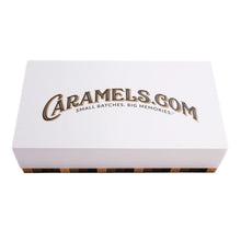 Caramels.com caramel assortment box with logo lid