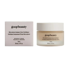 goopbeauty microderm instant glow exfoliator jar and carton, 1.7 fl oz.