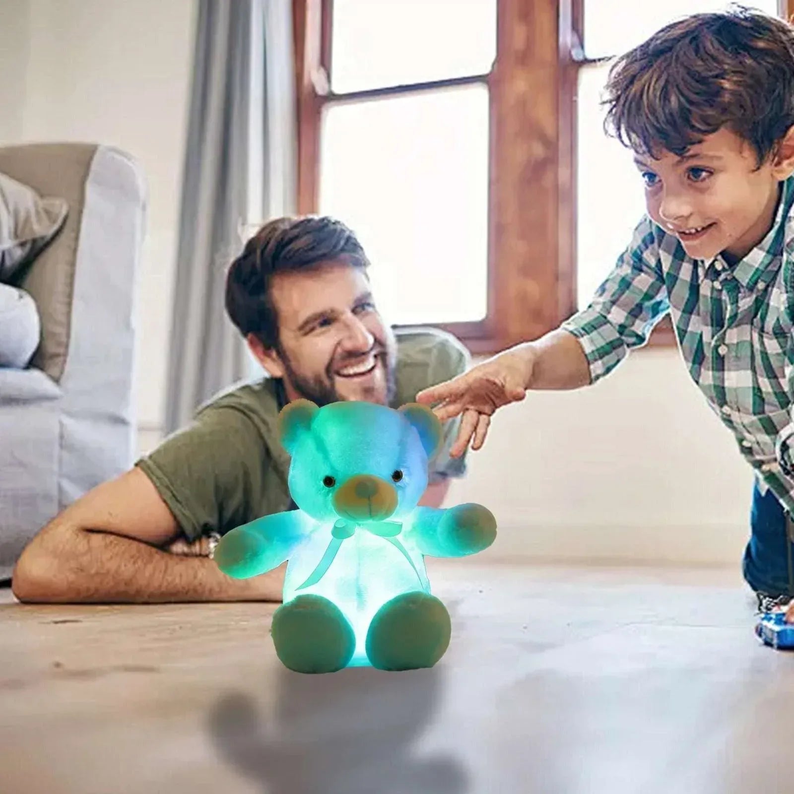 Creative Light Up LED Inductive Teddy Bear Stuffed Animals Plush Toy Colorful Glowing Teddy Bear