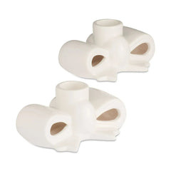 Stoneware Bow Valentine's Day Taper Candle Holders, White, 2 Count, by My Texas House