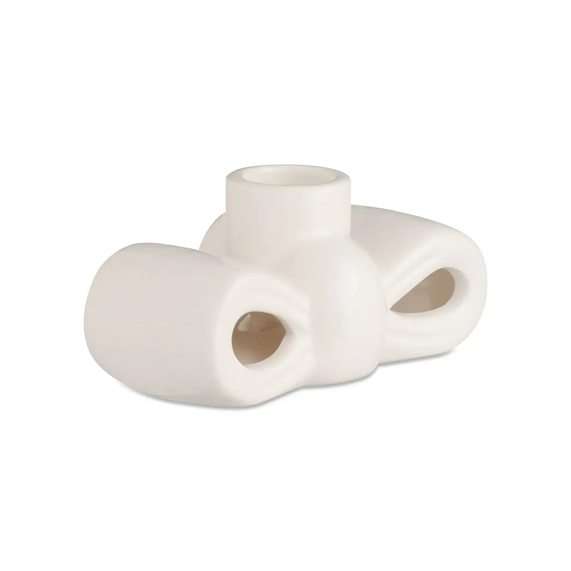 Stoneware Bow Valentine's Day Taper Candle Holders, White, 2 Count, by My Texas House