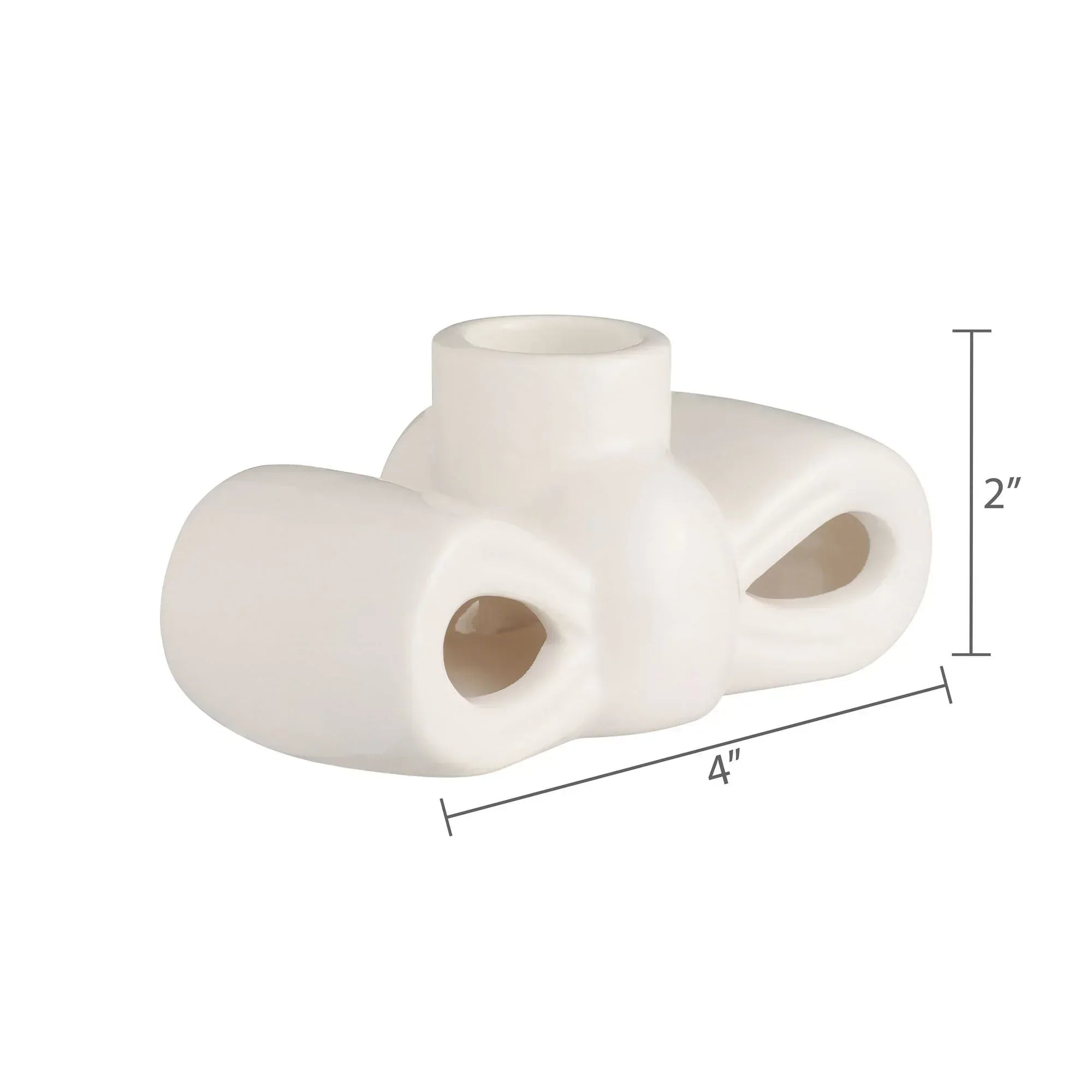 Stoneware Bow Valentine's Day Taper Candle Holders, White, 2 Count, by My Texas House