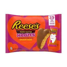 Peanut butter hearts snack-size milk chocolate candy bag with hanging gift tag