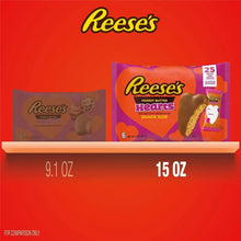 Candy bag display with snack-size package and 15 oz quantity shown