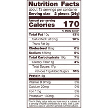 Nutrition Facts panel for peanut butter hearts candy, calories and serving size details