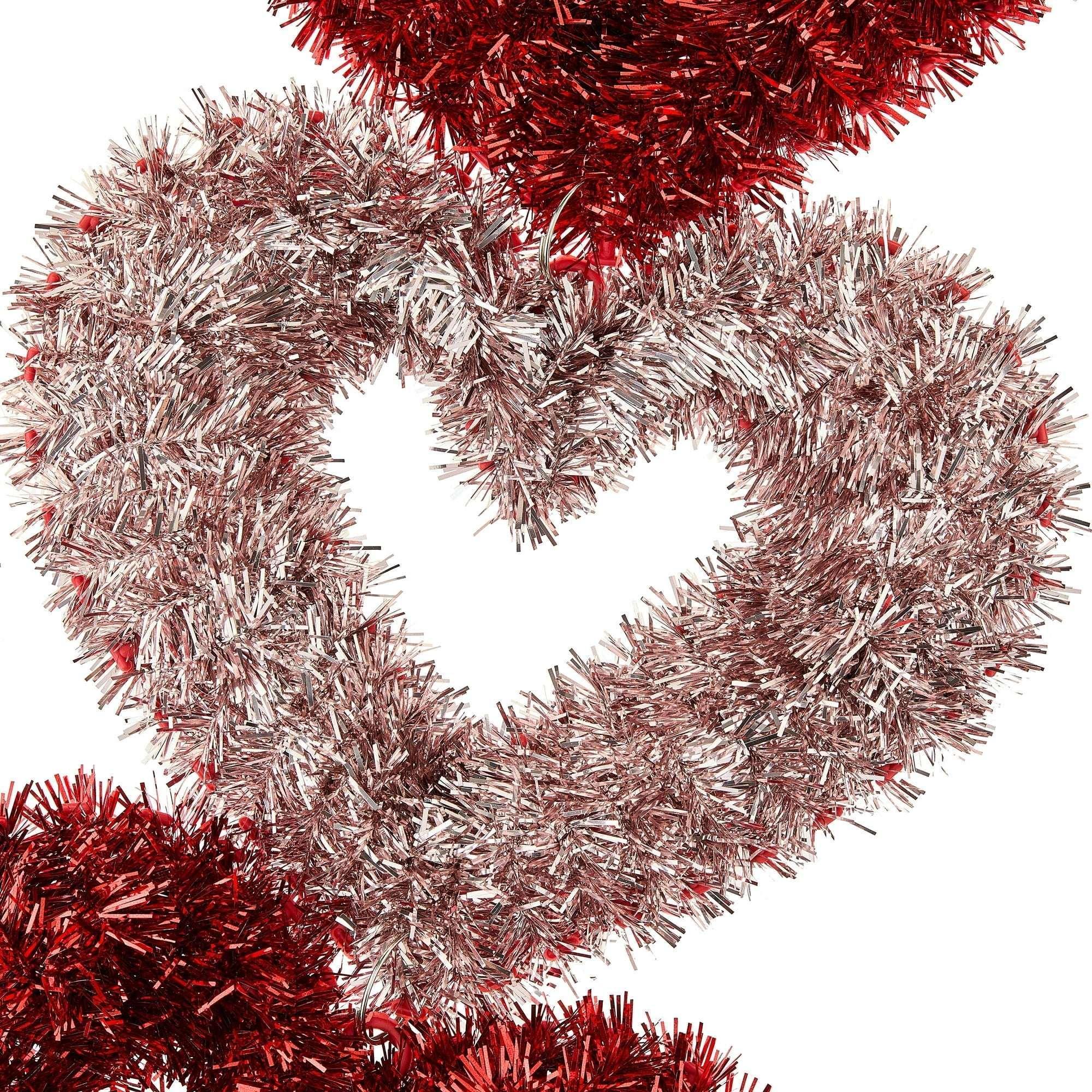 Tinsel Hearts Hanging Decoration, Red and Pink, 19", Valentine's Day by Way To Celebrate