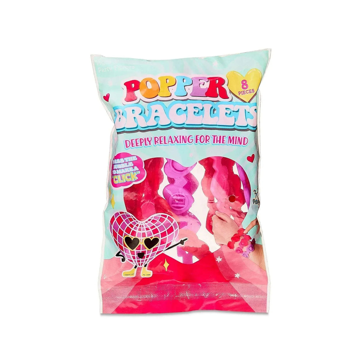 Heart Popper Bracelet Party Favors, Red and Pink, 8 Count, Valentine's Day by Way To Celebrate