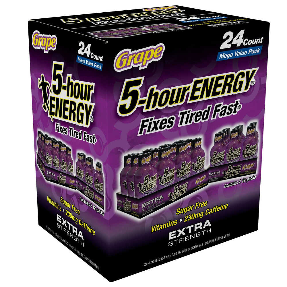 5-hour Energy Shot, Extra Strength, Grape, 1.93 fl. oz, 24-count